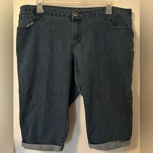 Baccini Denim Embellished Capri